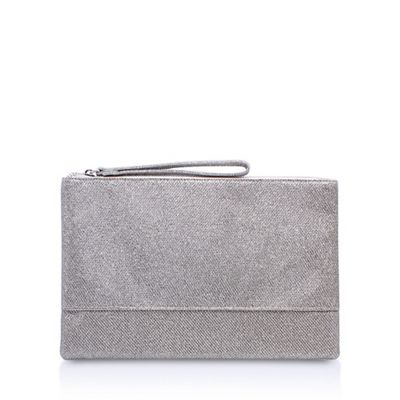 Silver 'Thea' clutch bag